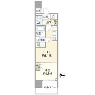 オープンレジデンシア大須FRONT(0005007)【11階】の間取り