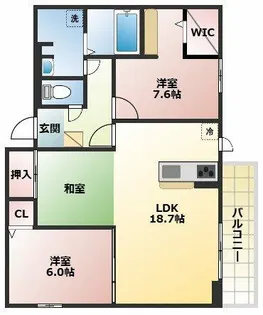 パークヴィラ清水【303号室】の間取り