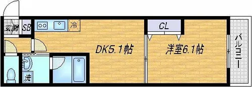 アパートメント玉川【2階】の間取り