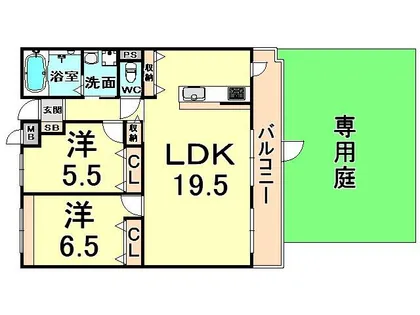 エルミナール南野1【1階】の間取り