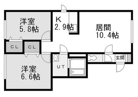 クラーク新琴似【202号室】の間取り