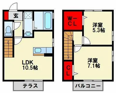 ベルシアン【1号室】の間取り