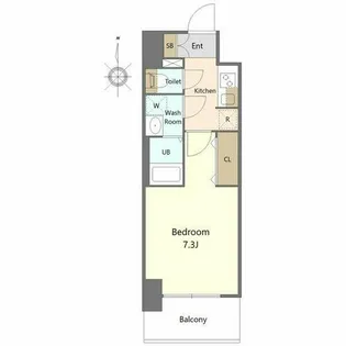 S-RESIDENCE亀島駅前ascent【2階】の間取り