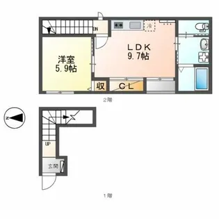 エスポワール正保【2階】の間取り