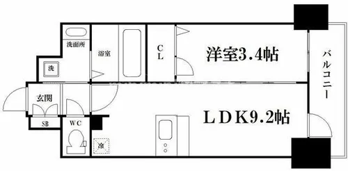 プレサンス立売堀ベルヴィル【8階】の間取り