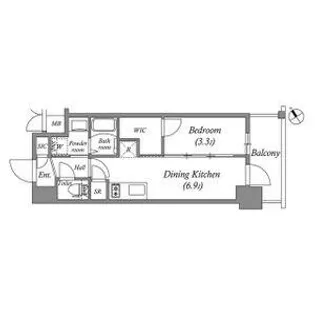 エステムコート名古屋新栄Ⅴラポール【605号室】の間取り