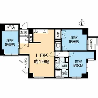 エギュー・ド・ブランシェ【403号室】の間取り