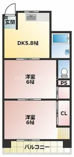 兵庫県尼崎市猪名寺2丁目【マンション】の間取り