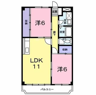 ロワイヤル大久保【2階】の間取り