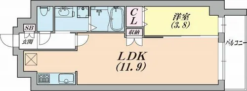 KMS新生水木通【4階】の間取り
