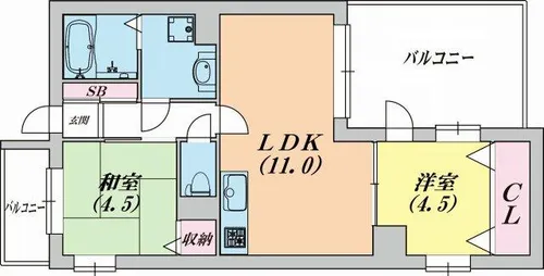 スカイコート【7階】の間取り