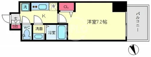 プレサンスOSAKADOMECITYクロスティ【4階】の間取り