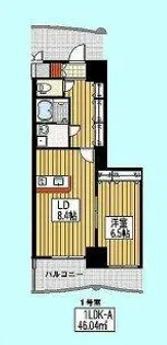 ロイヤルコンフォート渡辺通【1901号室】の間取り