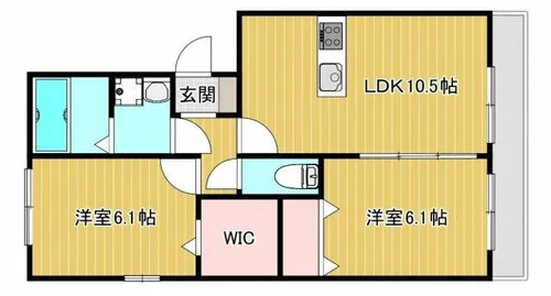 グレース中谷B棟【201号室】の間取り