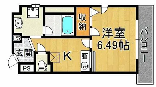 ジュネス関目高殿【6階】の間取り