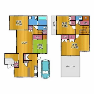 大阪府南河内郡太子町大字山田【一戸建】の間取り