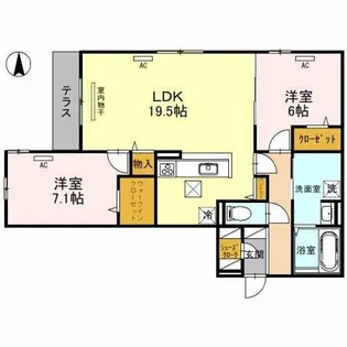 スペチアーレ墨江【1階】の間取り