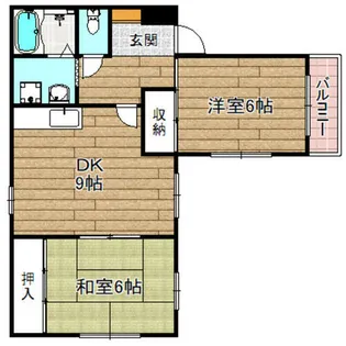 郡家シャトルマンション3号棟【2階】の間取り