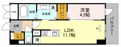 La Luce長堀通【4階】の間取り