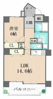 京橋アドバンス21【703号室】の間取り