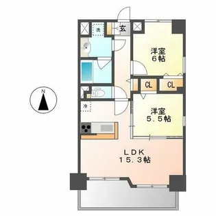 カーサジマーレ【7階】の間取り