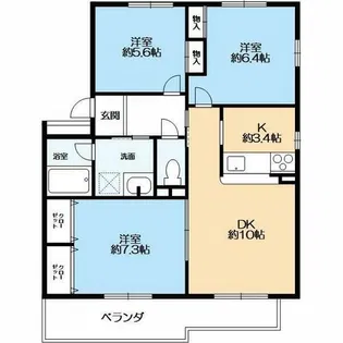 コーラル西宮【3階】の間取り