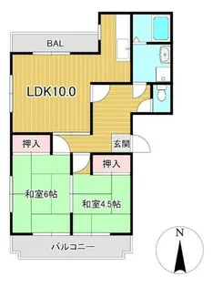 マンション平津【2階】の間取り
