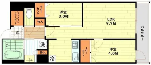 ファインレジデンス福島海老江【11階】の間取り