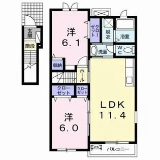 フェリオC【2階】の間取り
