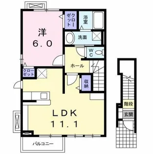 メリディオ葛原A【2階】の間取り