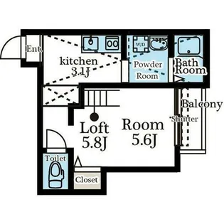 グリーンレイク中小田井【1階】の間取り