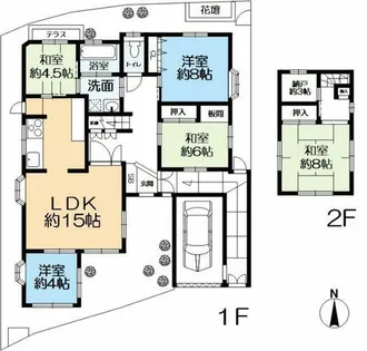 京都府京都市西京区御陵峰ケ堂町1丁目【一戸建】の間取り