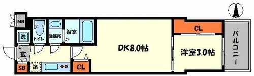 ソルテラス難波NEO【12階】の間取り