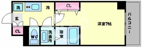 グランパシフィック難波南【10階】の間取り