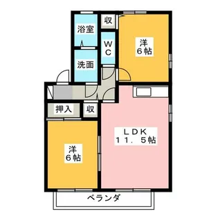フォレスト蟹子【2階】の間取り