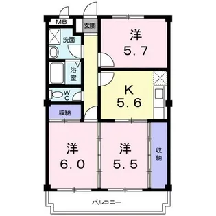 クレストコート【4階】の間取り