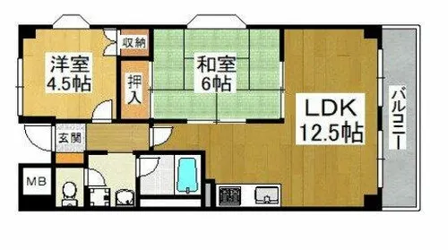 パークハイツミシマVOL 2【4階】の間取り