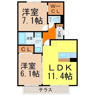 キャピタル大幸【1階】の間取り