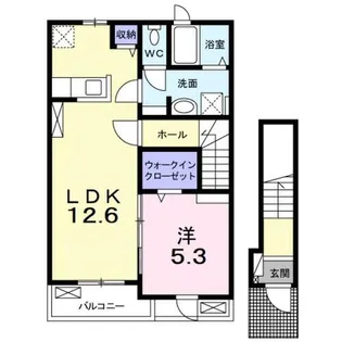 エヴァ グリーン ヴィラⅠ【2階】の間取り