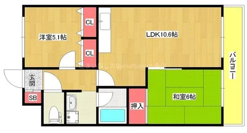 グランドヴィラ三先【705号室】の間取り