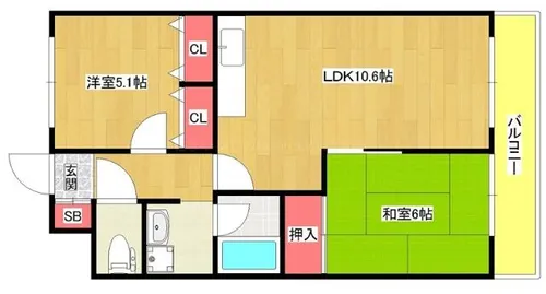 グランドヴィラ三先【308号室】の間取り