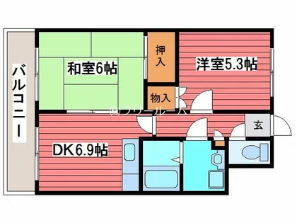 サニーヒルズ2番館【107号室】の間取り