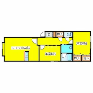 ラコート清田【205号室】の間取り