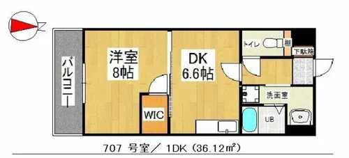ウイングス片野Ⅱ【7階】の間取り