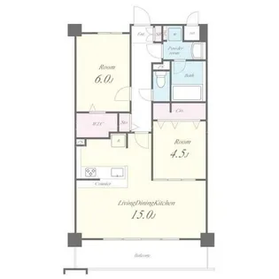 グローリードミール天神【2階】の間取り