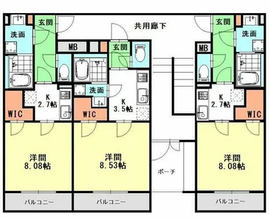 エムロード上地【1階】の間取り