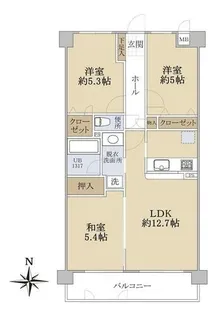 ロイヤルマンショングランデ別府【3階】の間取り