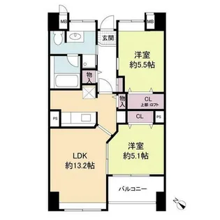 レジディア天神南【12階】の間取り