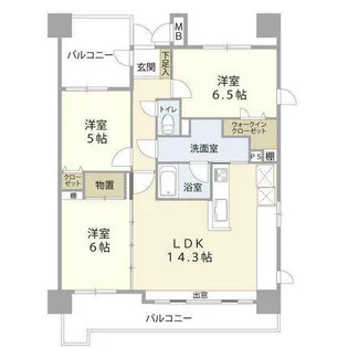 大濠公園シティハウス【2階】の間取り