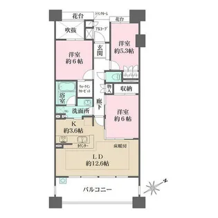 藤和八事緑ヶ岡ホームズ【709号室】の間取り